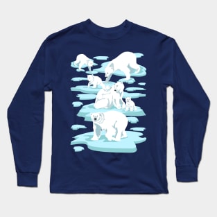 Save the Polar Bear (navy) Long Sleeve T-Shirt